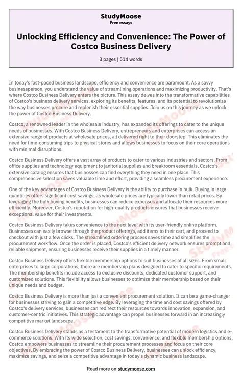 Unlocking Efficiency and Convenience: The Power of Costco Business ...