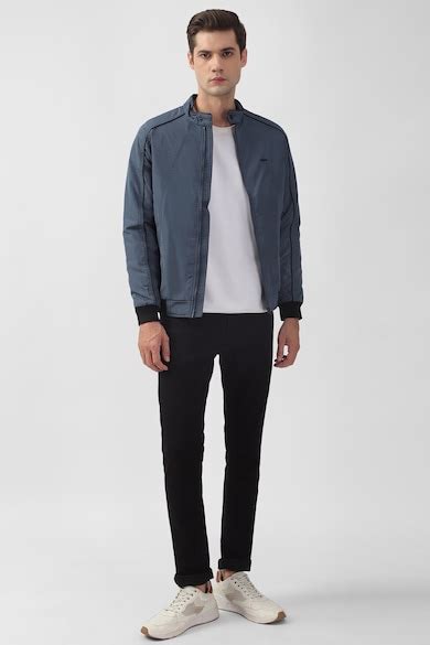 Buy Men Blue Solid Casual Jacket Online - 930072 | Peter England