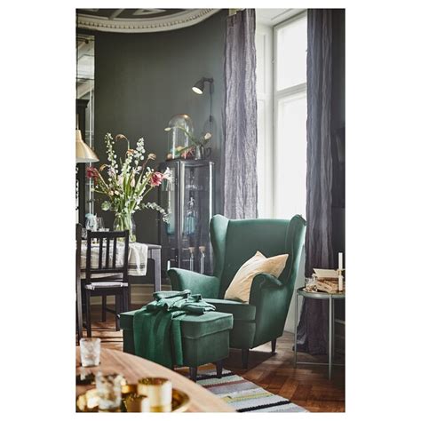 STRANDMON Wing chair, Djuparp dark green - IKEA