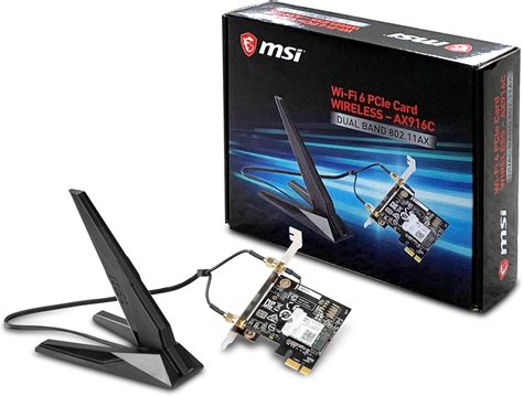 MSI AX905C Dual Band WiFi 6 (802.11ax 2x2) avec Bluetooth 5 PCI-E x1 ...