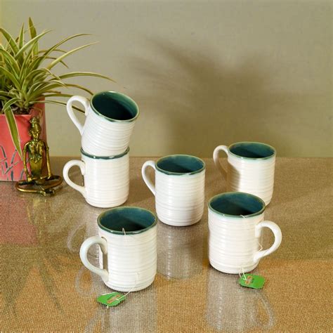 White Dove Tea Cups Set of 6 – Aakriti Art Creations