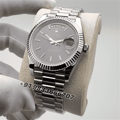Rolex Day-Date Oyster White Gold Slate Dial 40mm Exact 1:1 Top Quality ...