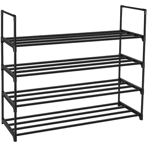 DazHom 4-Tier Shoe Rack, Shoe Racks Storage Organizer Closet, Metal ...