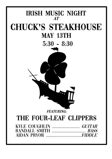 Debut Show of The Four-Leaf Clippers at Chucks Steakhouse, Chuck's ...