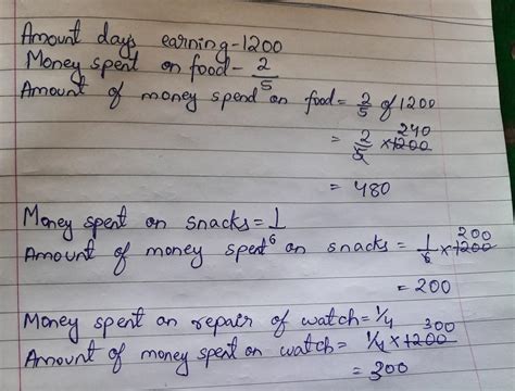 Out of a day's earning of 1200, a person spends [tex] \frac{2}{5} [/tex ...