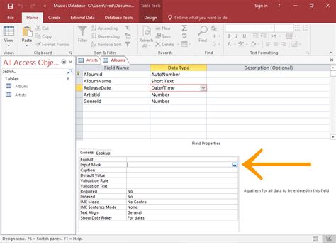 Image result for Microsoft Access Create an Input Mask Email Field