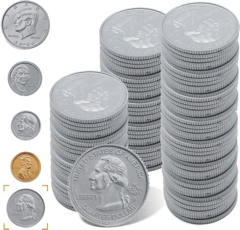 Amazon.com: YTYOTO 100 Pcs Fake Coins for Kids Learning, 100 Quarters ...