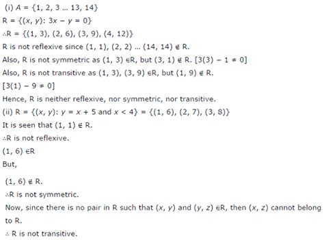 Determine whether each of the following relations are reflexive ...