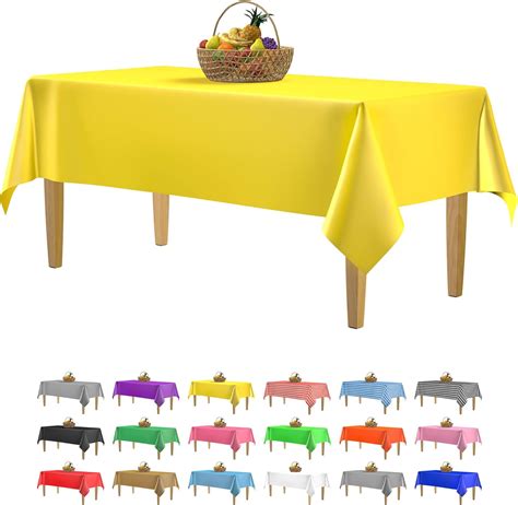 Amazon.com: 14 Pack Premium Yellow Plastic Tablecloth - 54 x 108 in ...