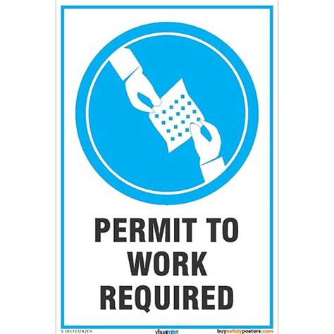 Buysafetyposters.com -Permit To Work Required Signs in English - Hard ...