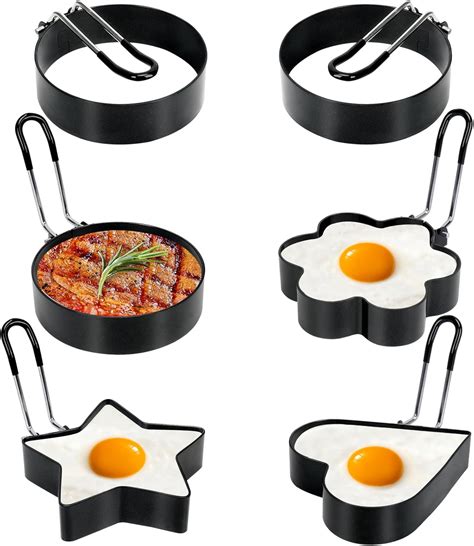 Amazon.com: 6 Pack Eggs Rings, Stainless Steel Egg Cooking Rings, Round ...