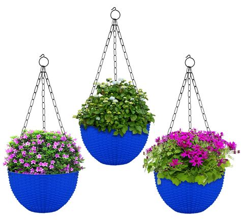 Kuber Industries Plastic Hanging Flower Pot for Balcony & Railing Set ...