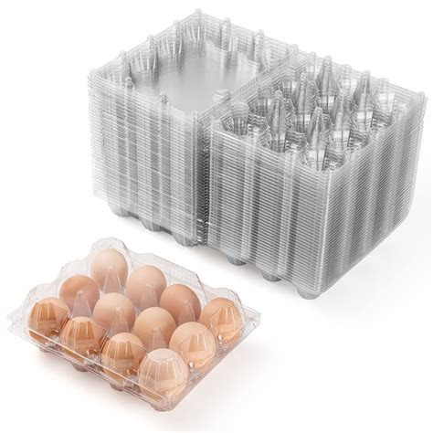 Amazon.com: 60 Pack Egg Cartons Cheap Bulk 12 Count, Clear Plastic Egg ...