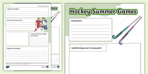 Hockey Summer Games Non-Chronological Report Template