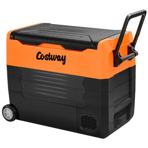 Buy COSTWAY Car Refrigerator with Wheels, 58-Quart Dual-zone Electric ...