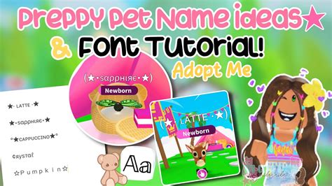 How to GET PREPPY FONTS + Preppy Pet Name Ideas! (Adopt Me) Its Cxco ...