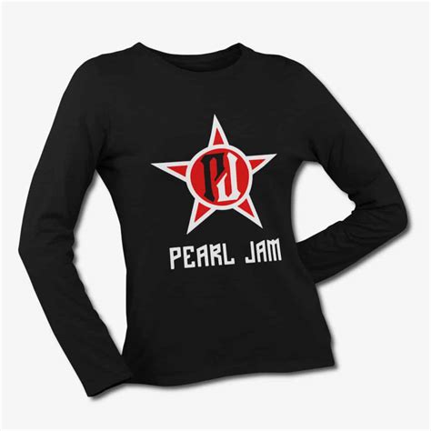 Pearl Jam Long Sleeve T-Shirt, Pearl Jam Logo Black Longsleeve Tee ...