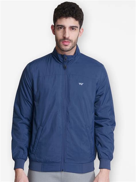 Buy Wildcraft Men Navy Blue Water Resistant Outdoor Bomber Jacket ...