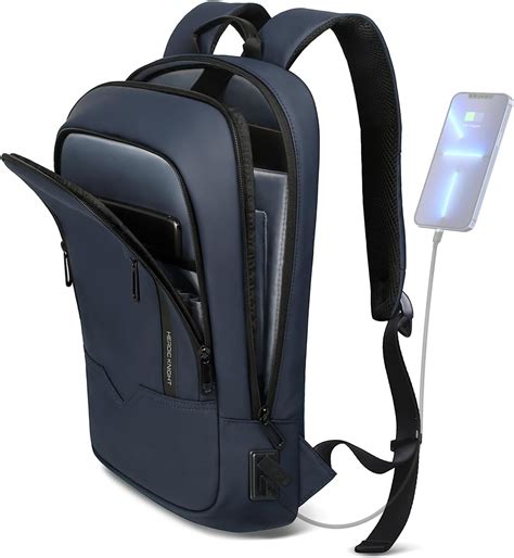 Amazon.com: Backpack for Men Business Slim Backpack with USB Charger ...