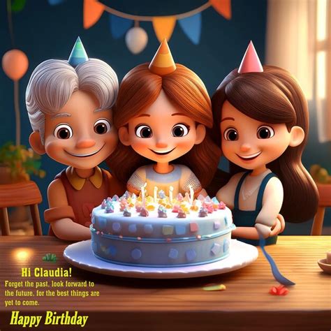La famille de dessins animés célèbre le gâteau d'anniversaire | PSD ...