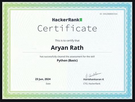 Image result for HackerRank Python Certificate