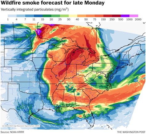 Map: Canadian wildfire smoke spreads into the U.S. - The Washington Post