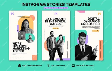Creative marketing concept stories pack | Premium Vector