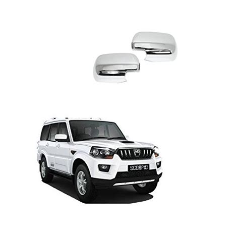 Carsaaz Side Mirror Cover Chrome For Mahindra Scorpio (2008-2014 ...