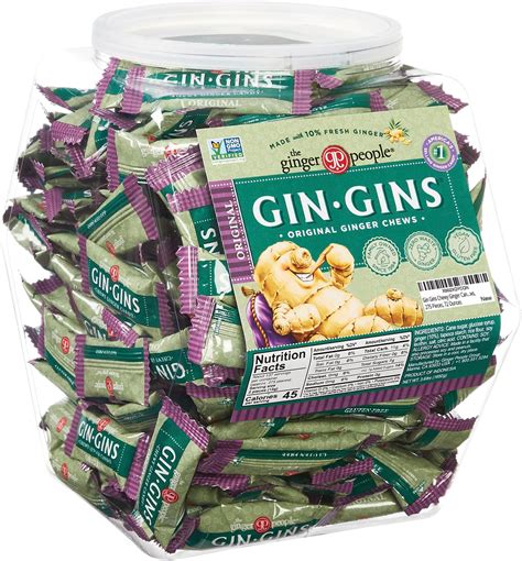 Amazon.com : GIN GINS Double Strength Ginger Hard Candy – Natural ...