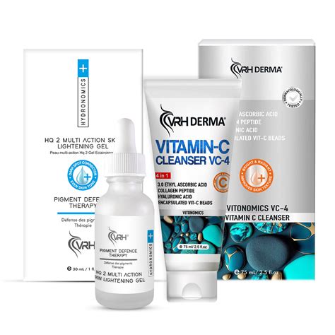 HQ2 & Vitamin C Cleanser Complete Skincare Combo | With Kojic Acid, Al ...