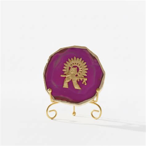 Agate Metal Krishna Showpiece with Metal Stand - Pink – HOMEARTE INDIA