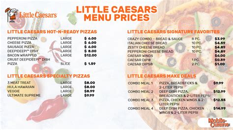 Little Caesars Pizza Sizes
