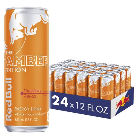 Red Bull Amber Edition Strawberry Apricot Energy Drink, 12 Fl Oz, 24 ...