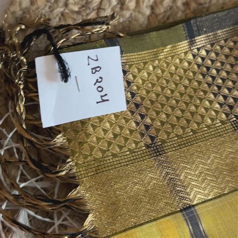 Yellow Black Flower Motifs ~ Maheshwari Saree – Rewa Handloom