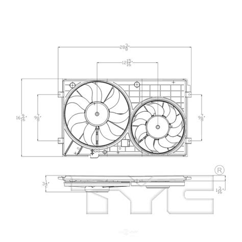 Tyc Dual Radiator and Condenser Fan Assembly, 621490 621490 | Zoro