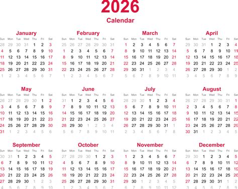 12 month calendar year 2026 on transparency background 13666368 PNG