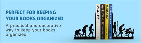 HeavenlyKraft Human Evolution Decor Metal Bookends for Heavy Books ...