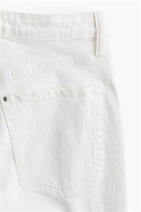 High Rise Slim Straight Leg Jeans - White - Ladies | H&M US