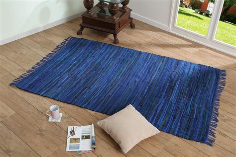 Buy SunShine Rugs Abstract Traditional Rug (Dark Blue, Cotton, 4 X 6 Ft ...