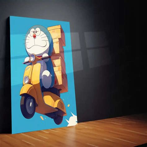 Doraemon’s Delivery Ride – Retro Scooter Adventure Metal Poster | Clas ...