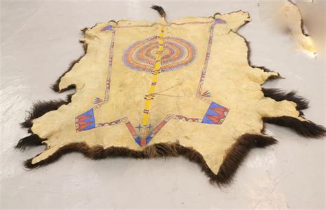 Unveil the Ancient Wisdom: Explore the Enigmatic Buffalo Skin Embroidered with Sacred Symbols