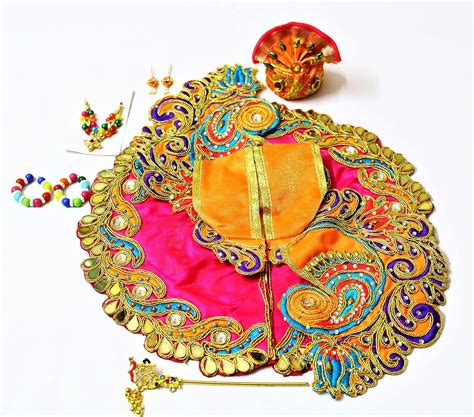 Ladoo Gopal Poshak/Shringar Set Kanha ji Spiritual Dress with Shringar ...