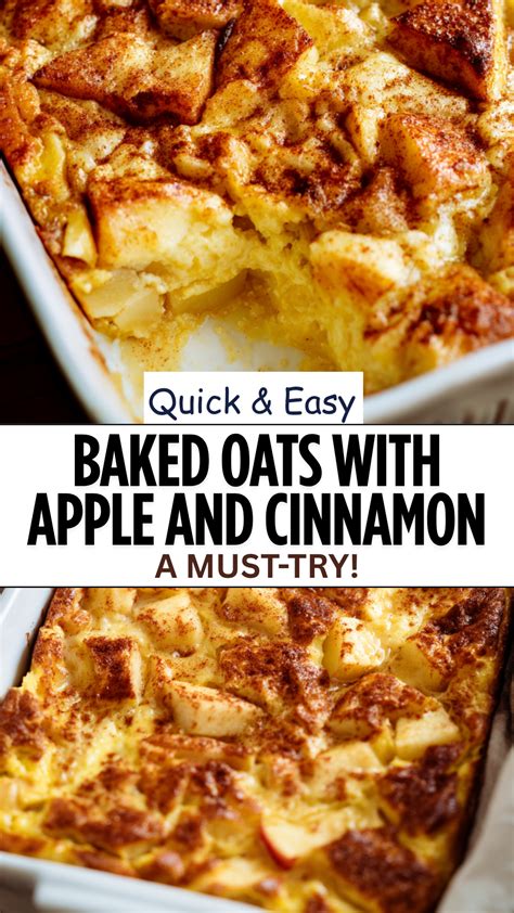 Easy Baked Oats with Apple and Cinnamon Recipe | Baking recipes healthy ...