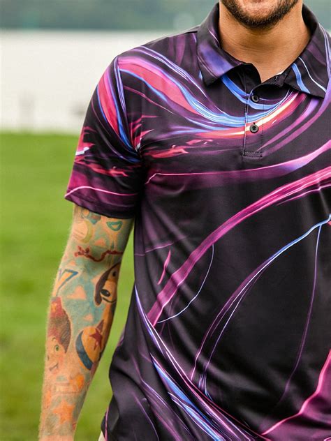 Hardaddy Moisture Wicking Golf Polo 3D Abstract Gradient Geometry ...