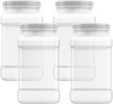 Amazon.com: 6 Pieces 1 Gallon Clear Plastic Storage Containers Grip ...
