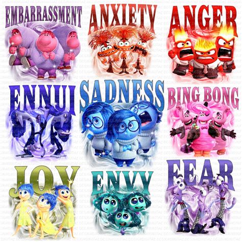 Inside Out Emotions PNG Bundle, Joy Sadness Fear Anxiety Anger Ennui ...