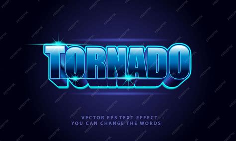 Tornado design text effect illustration | Premium Vector