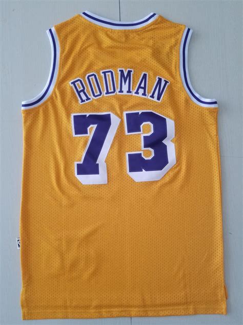 Men 73 Dennis Rodman Jersey - Yellow Los Angeles Lakers