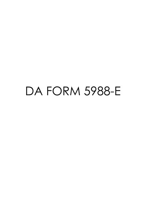 DA Form 5988 E ≡ Fill Out Printable PDF Forms Online