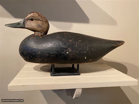 Antique Elmer Crowell black duck decoy